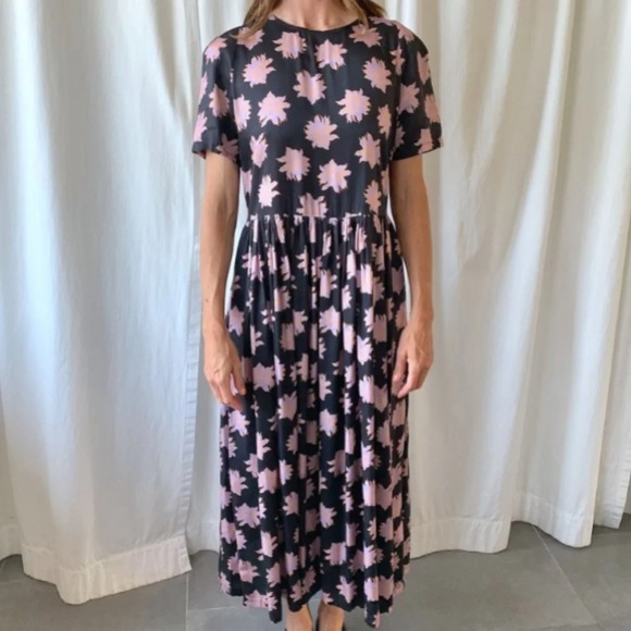 No. 6 Store Lilac floral Maeve Dress key hole short sleeve size 2 - Picture 1 of 9